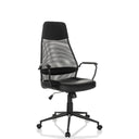 Black Home Office Executive Chair MARCOZ with mesh backrest and armrests by MyBuero