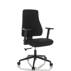 Black Professional Office Chair MATHES with armrests and five castors by hjh OFFICE