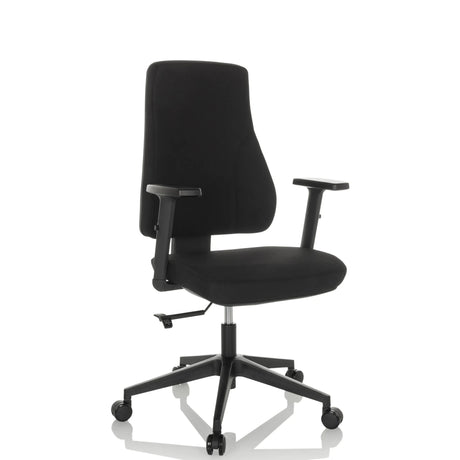 Black Professional Office Chair MATHES with armrests and five castors by hjh OFFICE