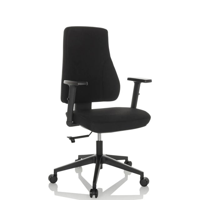 Black Professional Office Chair MATHES with armrests and five castors by hjh OFFICE
