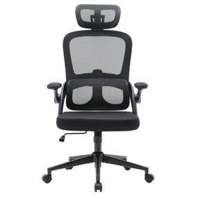 Professional Office Chair MC102C-M101 in black with mesh backrest and headrest by Sihoo
