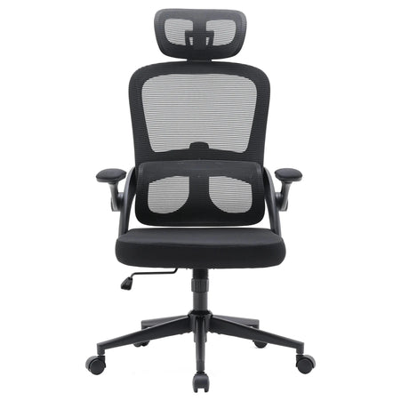 Professional Office Chair MC102C-M101 in black with mesh backrest and headrest by Sihoo