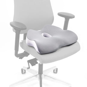 Grey Seat Cushion MEDISIT IV with a central cutout on an office chair by hjh OFFICE