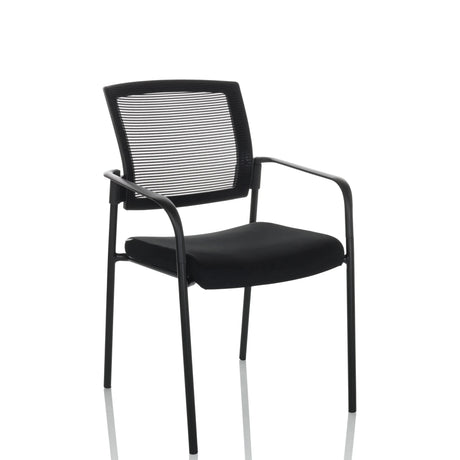 Black guest chair MEET B with mesh backrest and armrests by hjh OFFICE