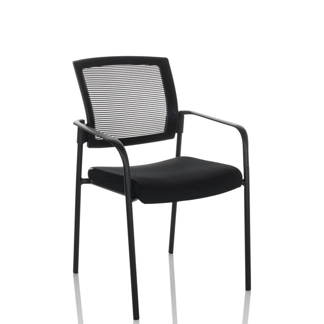 Black guest chair MEET B with mesh backrest and armrests by hjh OFFICE