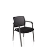 Black Four-legged chair MEET with mesh backrest and armrests by hjh OFFICE