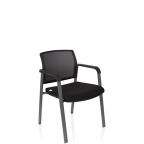 Black Four-legged chair MEET with mesh backrest and armrests by hjh OFFICE