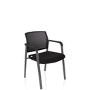 Black Four-legged chair MEET with mesh backrest and armrests by hjh OFFICE