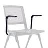 White MEET WA chair with black Armrests and a white mesh back by hjh OFFICE