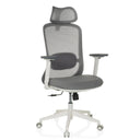 Professional Office Chair MIKEO G in grey with mesh backrest and white base by hjh OFFICE