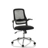 Black Home Office Chair MIKO B ECO with mesh backrest and glossy base by hjh OFFICE