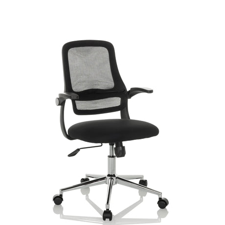 Black Home Office Chair MIKO B ECO with mesh backrest and glossy base by hjh OFFICE