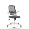 Home Office Chair MIKO W ECO with grey mesh backrest and white frame by hjh OFFICE
