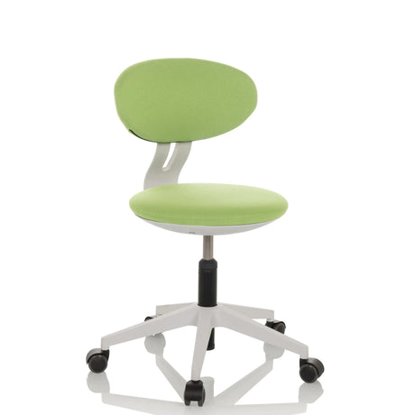 Green Swivel Chair – Children MINIMOVO with white base and castors by hjh OFFICE
