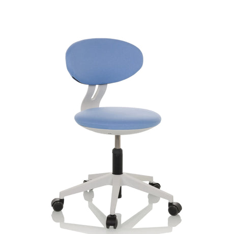 Blue Swivel Chair – Children MINIMOVO with white base and castors by hjh OFFICE