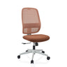 Professional Office Chair Minoro W in brown and white with mesh backrest and caster base by hjh OFFICE