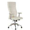 Luxury Executive Chair MONZA 20 in cream-white upholstery with a chromed base by hjh OFFICE