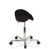 Black Saddle stool MOVE-TEC 3D PRO I with chrome star base and castors by hjh OFFICE