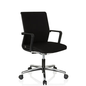 Black Professional Office Chair MOVE-TEC 3D with armrests and glossy star base by hjh OFFICE
