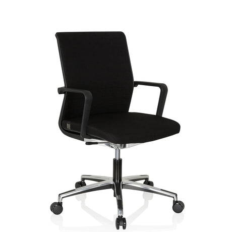 Black Professional Office Chair MOVE-TEC 3D with armrests and glossy star base by hjh OFFICE
