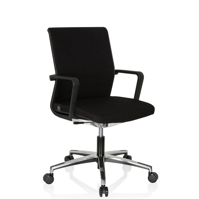 Black Professional Office Chair MOVE-TEC 3D with armrests and glossy star base by hjh OFFICE