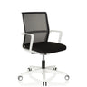 Professional Office Chair MOVE-TEC NET 3D W in white and black with mesh backrest and caster base by hjh OFFICE