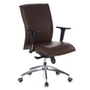 Luxury Executive Chair MURANO 10 in dark brown with armrests and a chrome base by hjh OFFICE