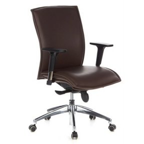 Luxury Executive Chair MURANO 10 in dark brown with armrests and a chrome base by hjh OFFICE