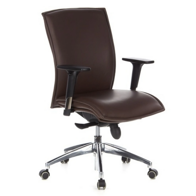 Luxury Executive Chair MURANO 10 in dark brown with armrests and a chrome base by hjh OFFICE