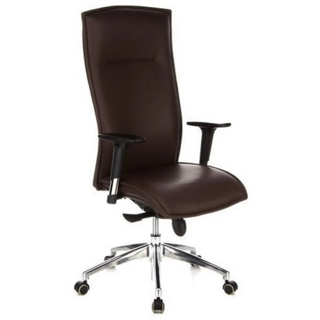 Luxury Executive Chair MURANO 20 in dark brown with armrests and chromed base by hjh OFFICE