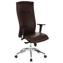 Luxury Executive Chair MURANO 20 in dark brown with armrests and chromed base by hjh OFFICE