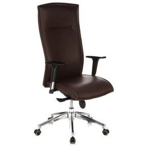 Luxury Executive Chair MURANO 20 in dark brown with armrests and chromed base by hjh OFFICE