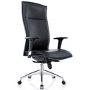 Luxury Executive Chair MURANO 20 with black leather upholstery and glossy base by hjh OFFICE