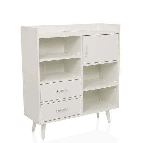 White Chest of drawers MYRDAL with open shelves, two drawers and a cupboard by hjh LIVING