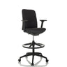 Black Counter chair NESTORA WORK with padded seat, armrests and footring by hjh OFFICE