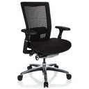 High End Office Chair NOVA PRO ALU in black with mesh backrest and glossy base by hjh OFFICE