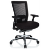 High End Office Chair NOVA PRO ALU in black with mesh backrest and glossy base by hjh OFFICE