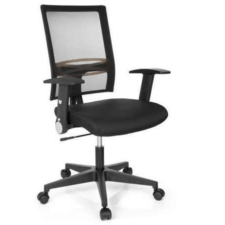 Black Home Office Chair OFFICE R8 with mesh backrest and armrests by hjh OFFICE