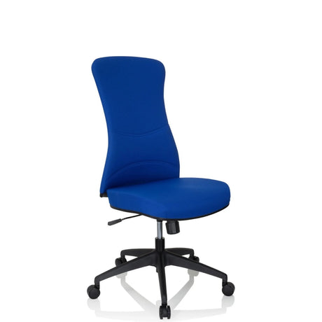 Blue Professional Office Chair OFFICE XT with fabric upholstery and black caster base by hjh OFFICE