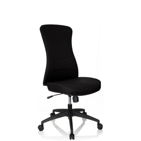 Black Professional Office Chair OFFICE XT with fabric upholstery and five castors by hjh OFFICE