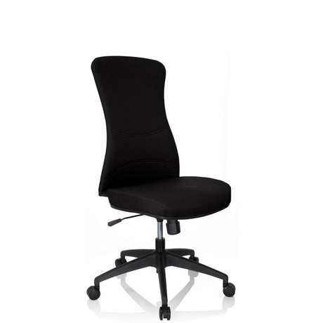 Black Professional Office Chair OFFICE XT with fabric upholstery and five castors by hjh OFFICE