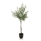 Green Artificial plant OLIVE in the form of an olive tree with a black pot by hjh OFFICE