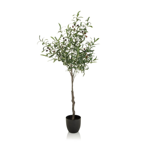 Green Artificial plant OLIVE in the form of an olive tree with a black pot by hjh OFFICE