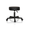 Black Swivel stool OPERATOR I with padded seat and five castors by hjh OFFICE