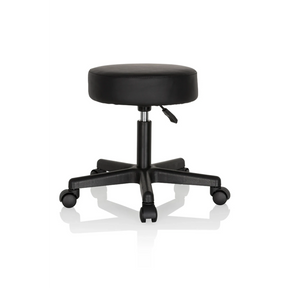 Black Swivel stool OPERATOR I with padded seat and five castors by hjh OFFICE