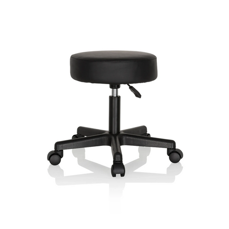 Black Swivel stool OPERATOR I with padded seat and five castors by hjh OFFICE