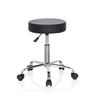 Black Swivel stool OPERATOR II with padded seat, chrome frame and five castors by hjh OFFICE