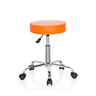 Orange swivel stool OPERATOR II with shiny chrome frame and five double castors by hjh OFFICE