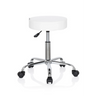 White Swivel stool OPERATOR II with glossy metal frame and five castors by hjh OFFICE
