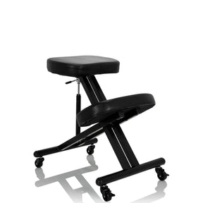 Black kneeling chair ORTHONI with padded seats and castors by hjh OFFICE